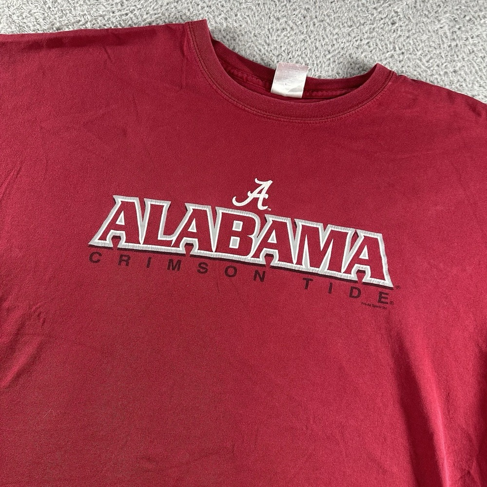 VINTAGE Alabama Crimson Tide Shirt Mens 2x XXL Red Minimal Y2K College